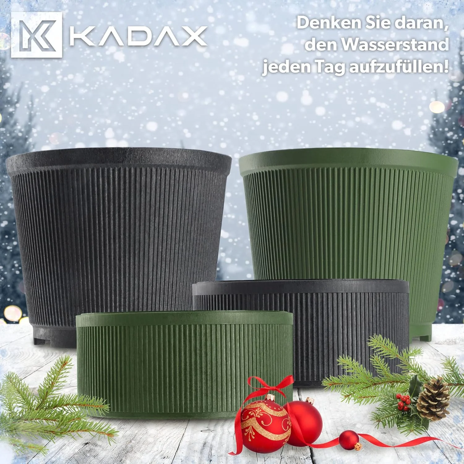 KADAX Weihnachtsbaumständer, Christbaumständer aus recycelten Kunststoff, Tannenbaumständer für eine - Image 8