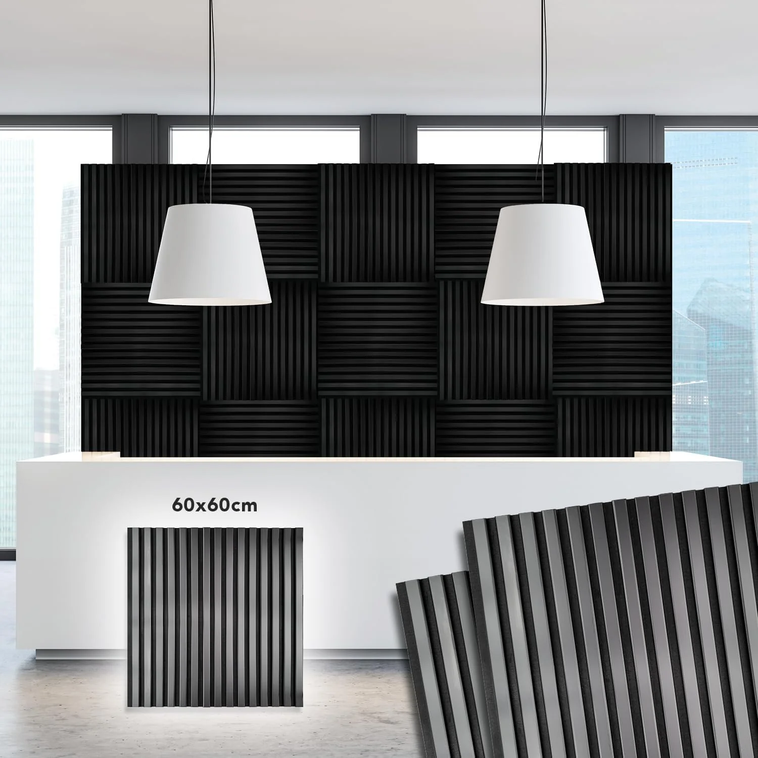 KAISER plastic® Akustikpaneele | Farbe: schwarz | Wandpaneele in verschiedenen Formaten | Deko Wohnz - Image 4