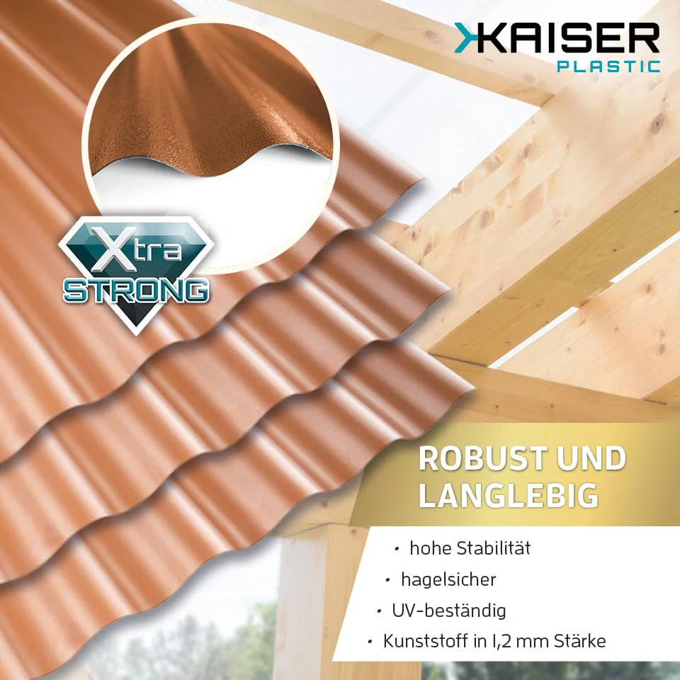 KAISER plastic® Wellplatten kupfer | Wellplatten Dach, Welldach Kunststoff | Dachplatten wetterfest - Image 3