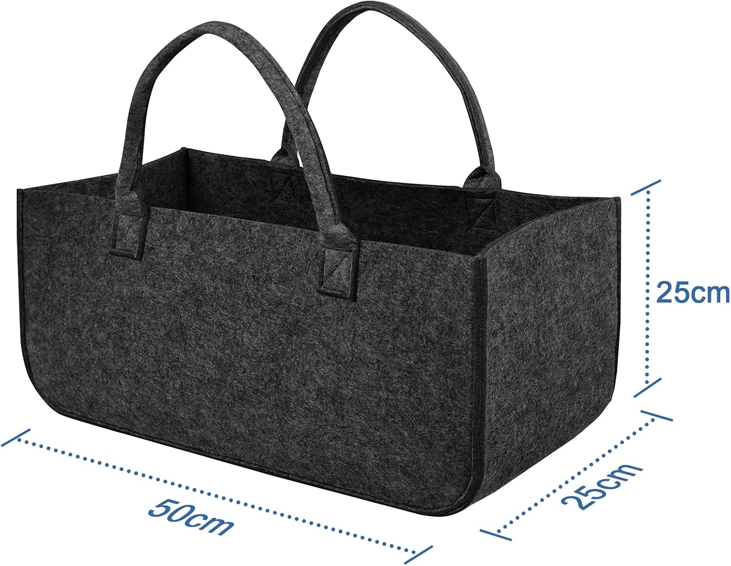 Kaminholzkorb Filz Holzkorb für Kaminholz mit Tragegriffen Faltbar Filztaschen Shopper Kaminholztasc - Image 2