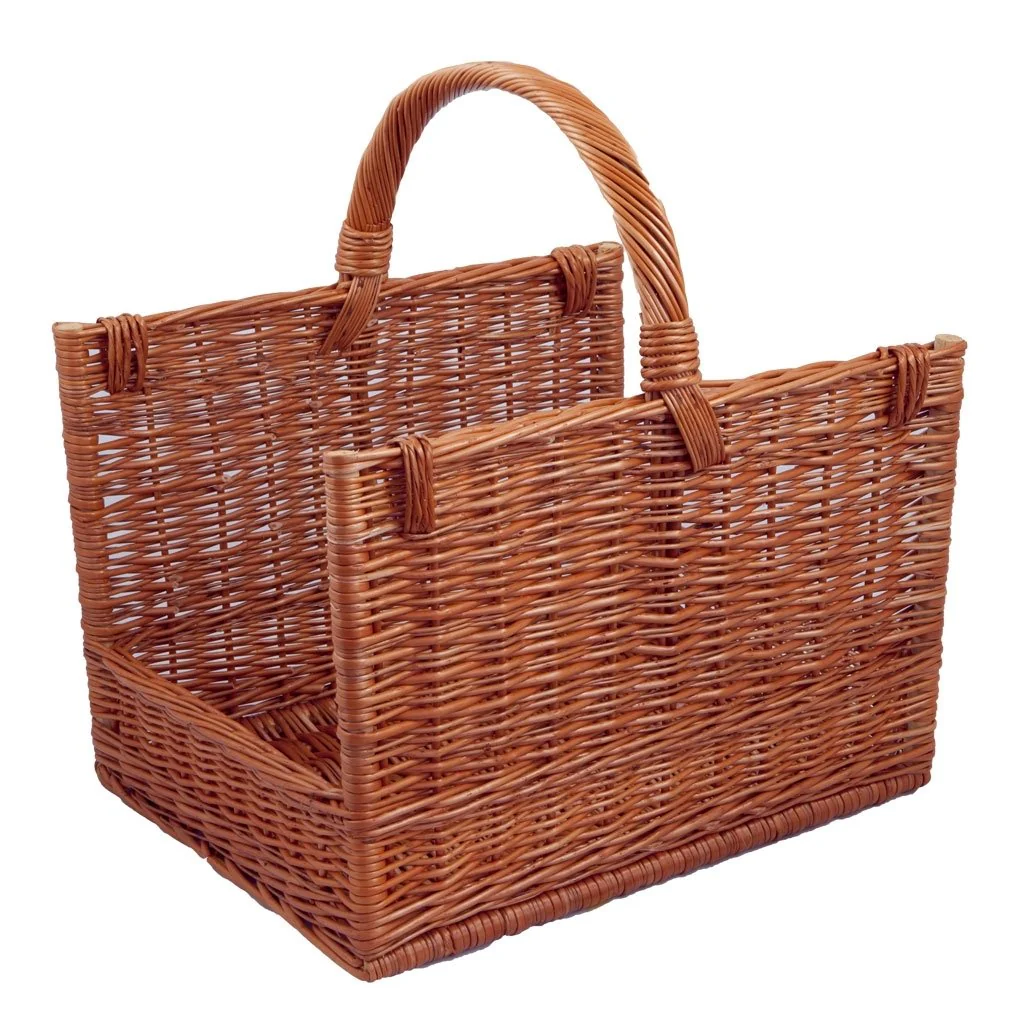 Kaminholzkorb rechteckig, braun, T 50cm x B 42cm x H 34cm, T 50cm x B 42cm x H 34cm