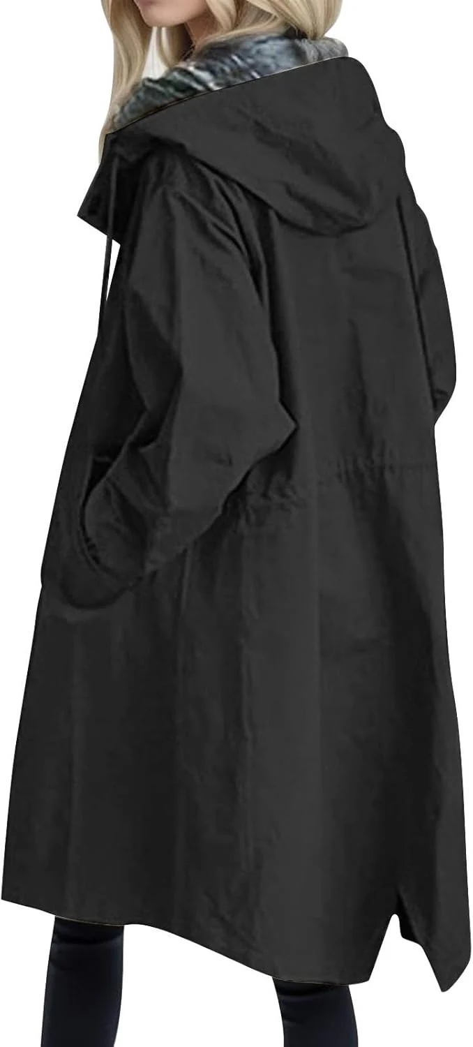 Kapuzenjacke Jacken Outdoor Regenjacke Damen Wasserdicht Atmungsaktiv Leicht Wasserdicht Regenmantel - Image 4