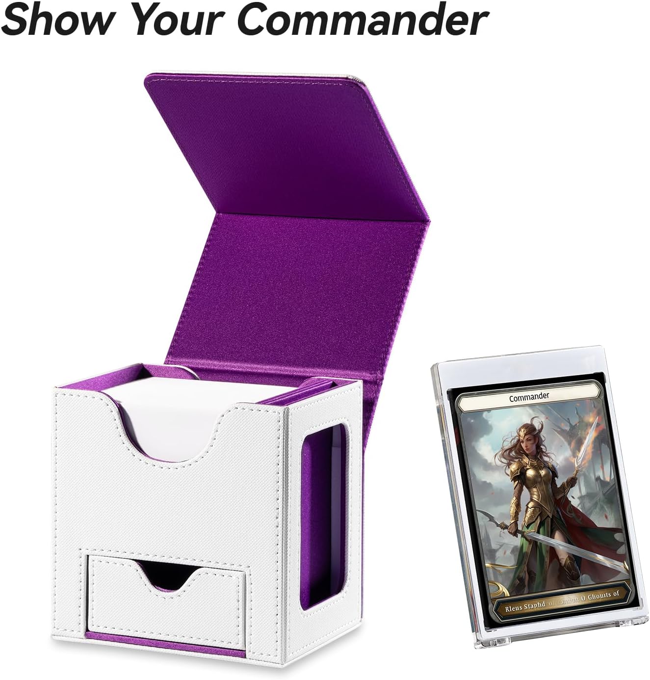 Kartendeck-Box für MTG Commander - Patentiertes Design, Commander-Display, Passend für 100 doppelt u - Image 2