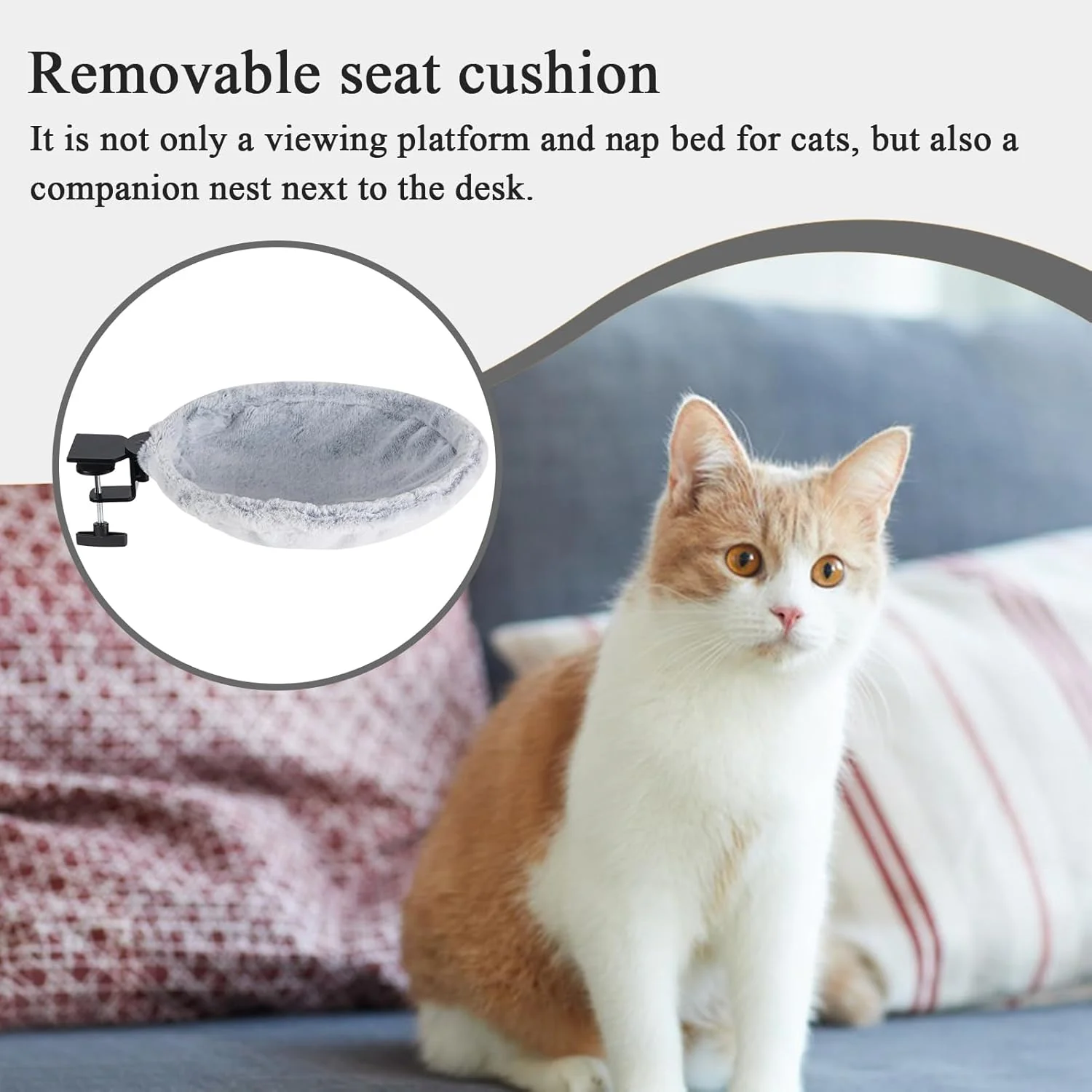 Katzen Schreibtischbett | Gemütliche Katzenhängematte Mit Bis Zu 23 Kg Tragkraft - Ergonomisches Kat - Image 2