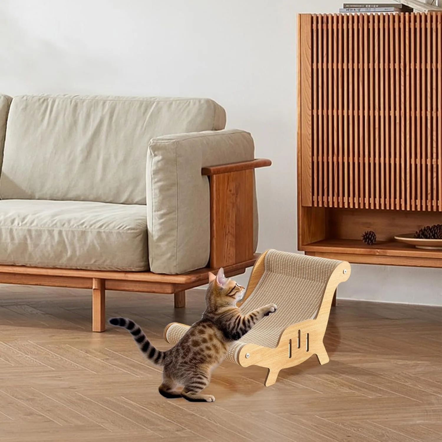 Katzen Sisal Liegestuhl, Cat Sisal Chair, 53x31x32cm Katzen Kratzstuhl, Kätzchen Kratzen Liegesofa, - Image 4