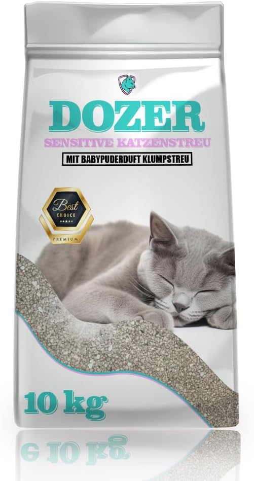 Katzenstreu 30 kg - Klumpstreu Bentonit Dozer Sensitive mit Babypuderduft - staubarm und geruchsbind - Image 2