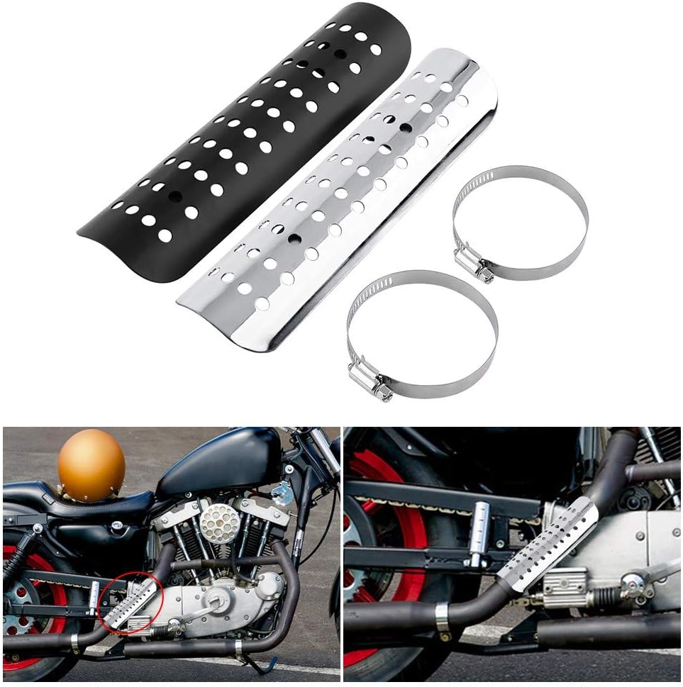 Keenso Motorrad Auspuff Hitzeschutzblech mit Loch, Motorrad 50mm-70mm Auspuff Endschalldämpfer Hitze - Image 3