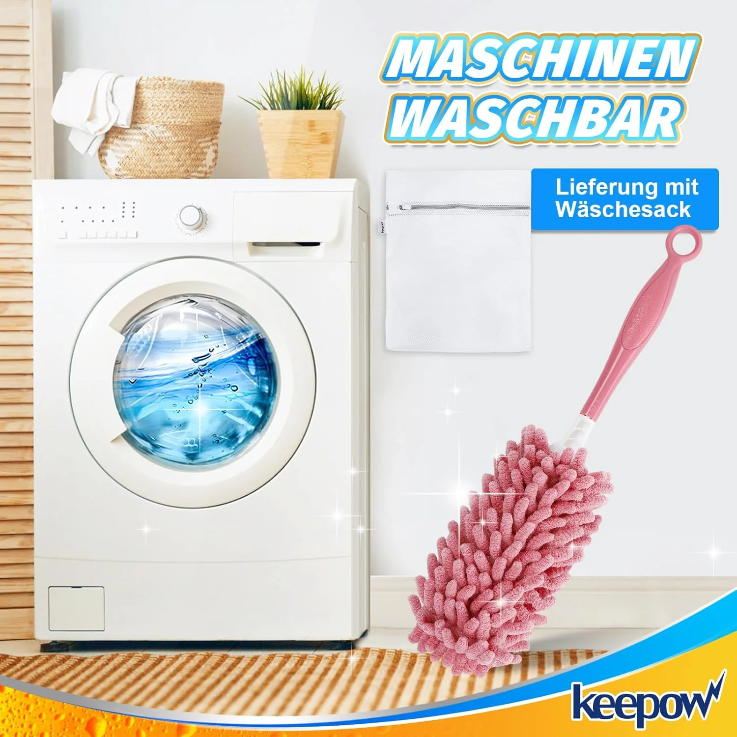 KEEPOW 8 Stück Wiederverwendbare für Swiffer Staubmagnet Nachfüllpack, Staubwedel Waschbar für Swiff - Image 6