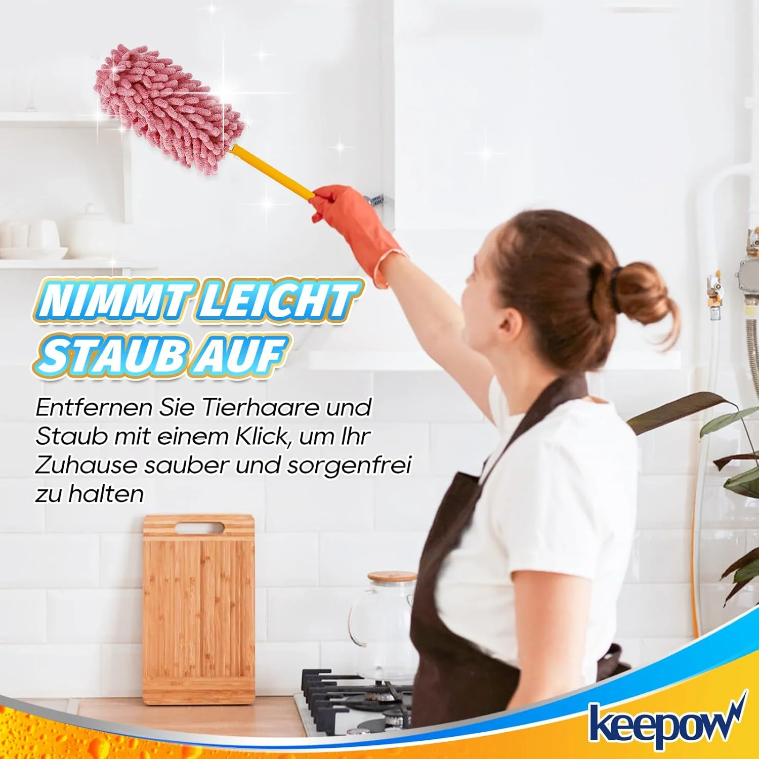 KEEPOW 8 Stück Wiederverwendbare für Swiffer Staubmagnet Nachfüllpack, Staubwedel Waschbar für Swiff - Image 8