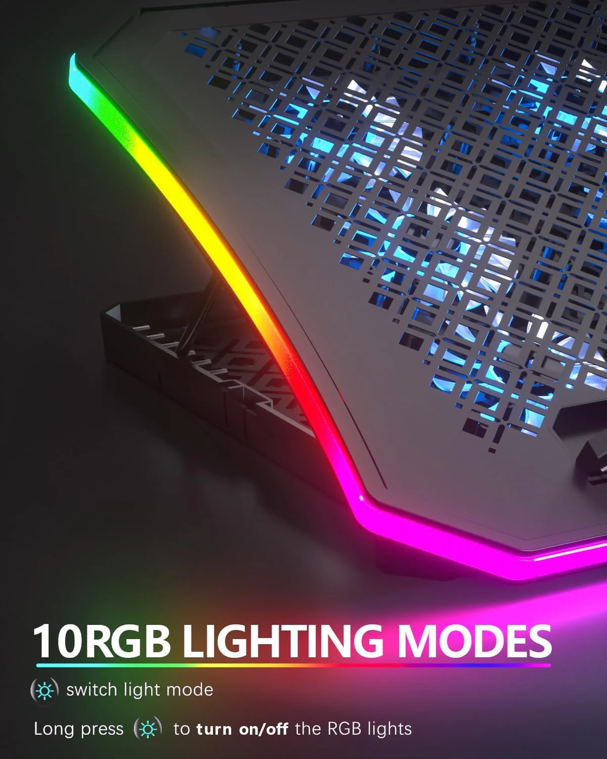 KeiBn Verbessertes Gaming-Laptop-Kühlpad mit 9 leisen RGB-Lüftern, Kühlpad für 15,6-17,3-Zoll-Laptop - Image 5