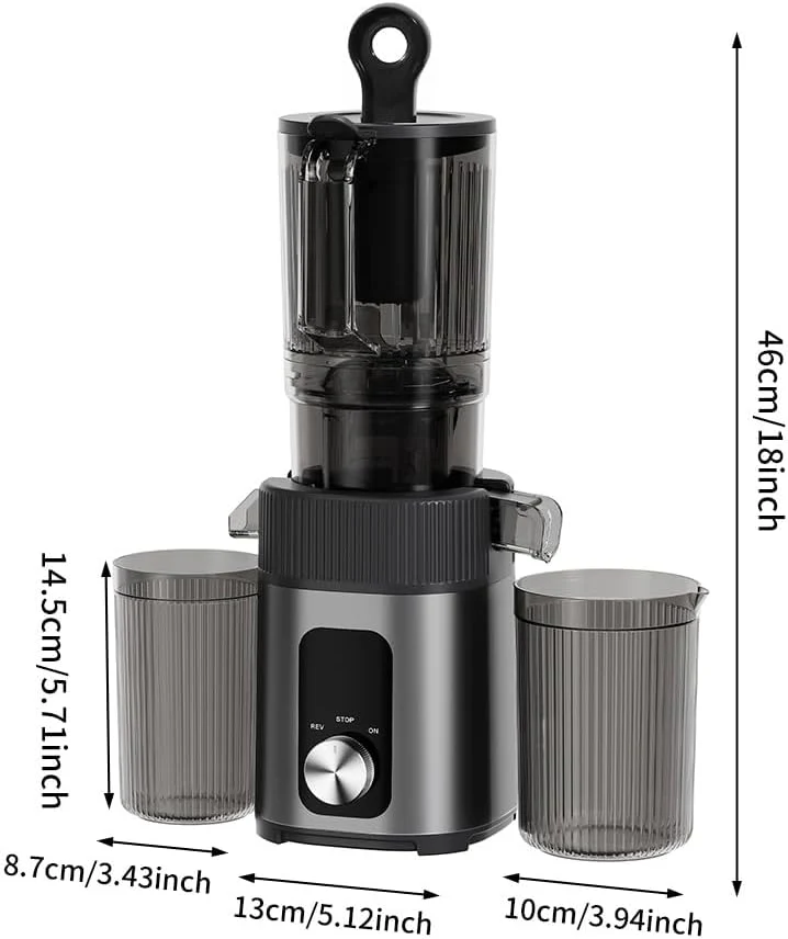 KEPEAK Slow Juicer 200W, Professionelle Saftpresse mit 112mm Einfüllschacht für ganze Früchte und Ge - Image 2