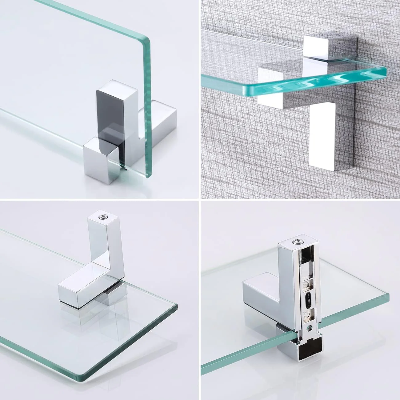 KES Duschablage Glas Glasregal Duschregal Glasablage für Badezimmer Wandregal 8mm Badregal Dusche Ab - Image 7