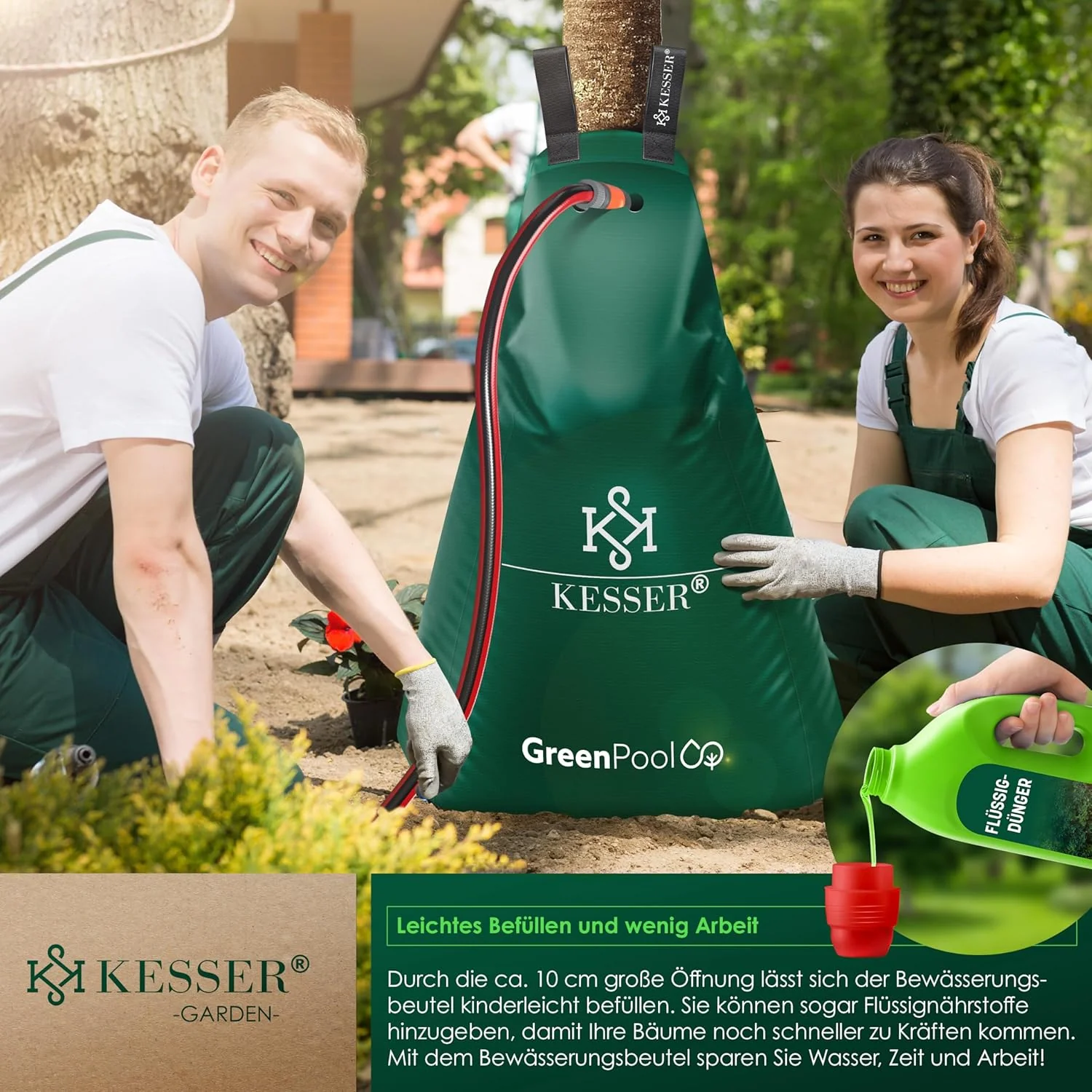 KESSER® Baum-Bewässerungssack 2er Set 100L Wassersack, Baumbewässerungsbeutel, PVC-Tasche langlebig - Image 3