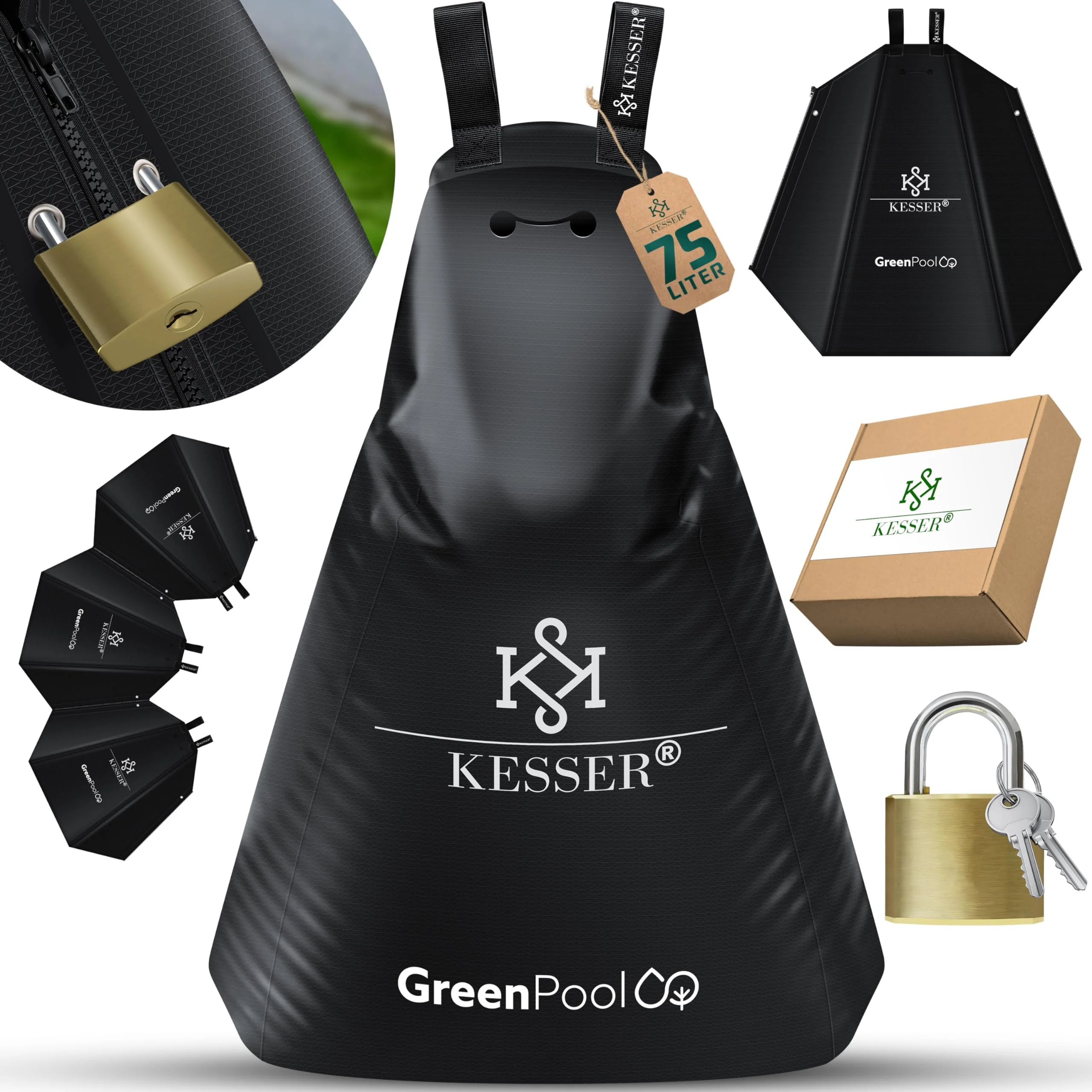 KESSER® Baum-Bewässerungssack 2er Set 75L Wassersack, Baumbewässerungsbeutel, PVC-Tasche langlebig &