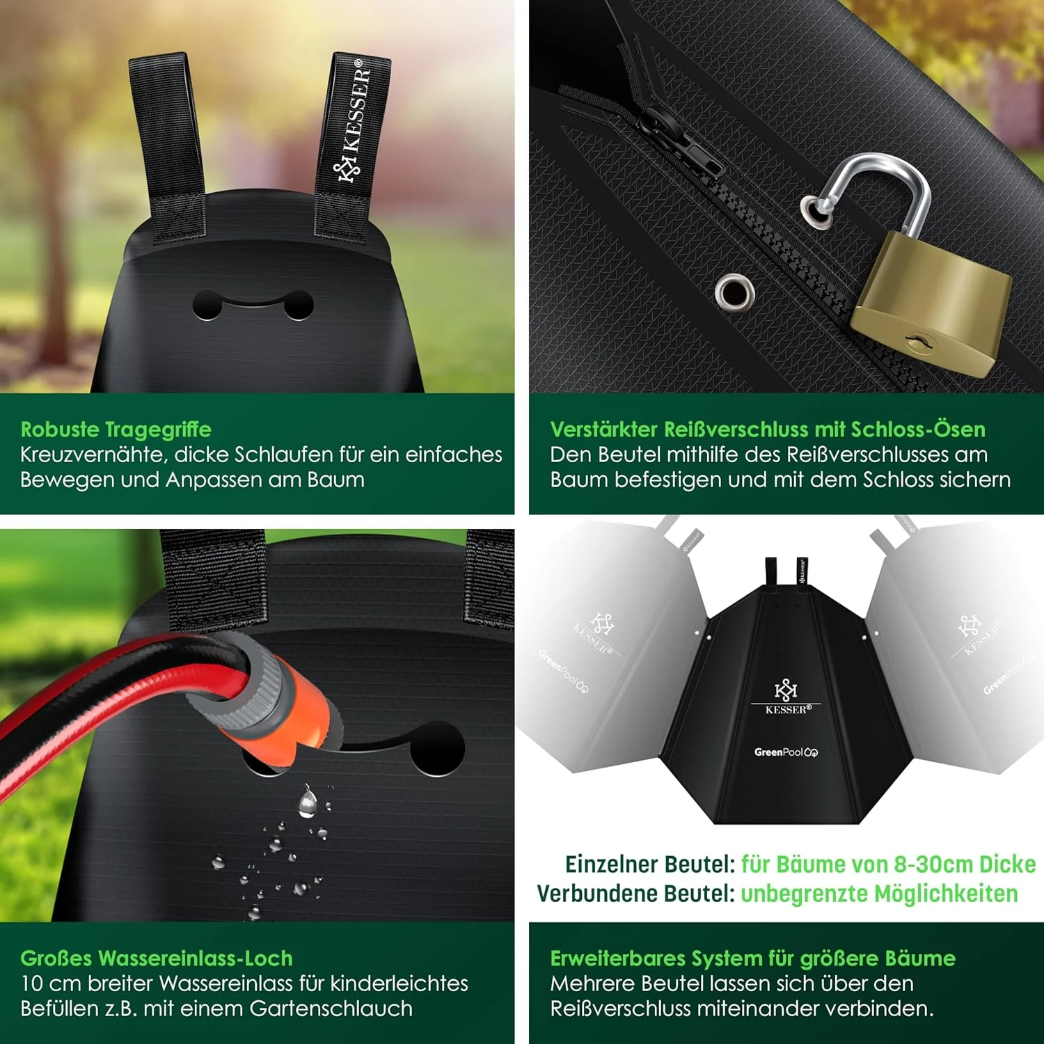 KESSER® Baum-Bewässerungssack 2er Set 75L Wassersack, Baumbewässerungsbeutel, PVC-Tasche langlebig & - Image 4