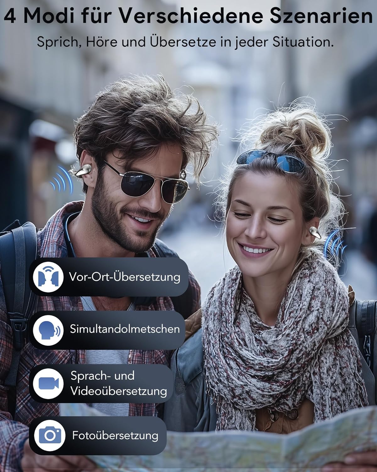 Ki Übersetzer Kopfhörer, Ai Kopfhörer Übersetzer Echtzeit als Mobiler Übersetzungskopfhörer mit 164 - Image 4