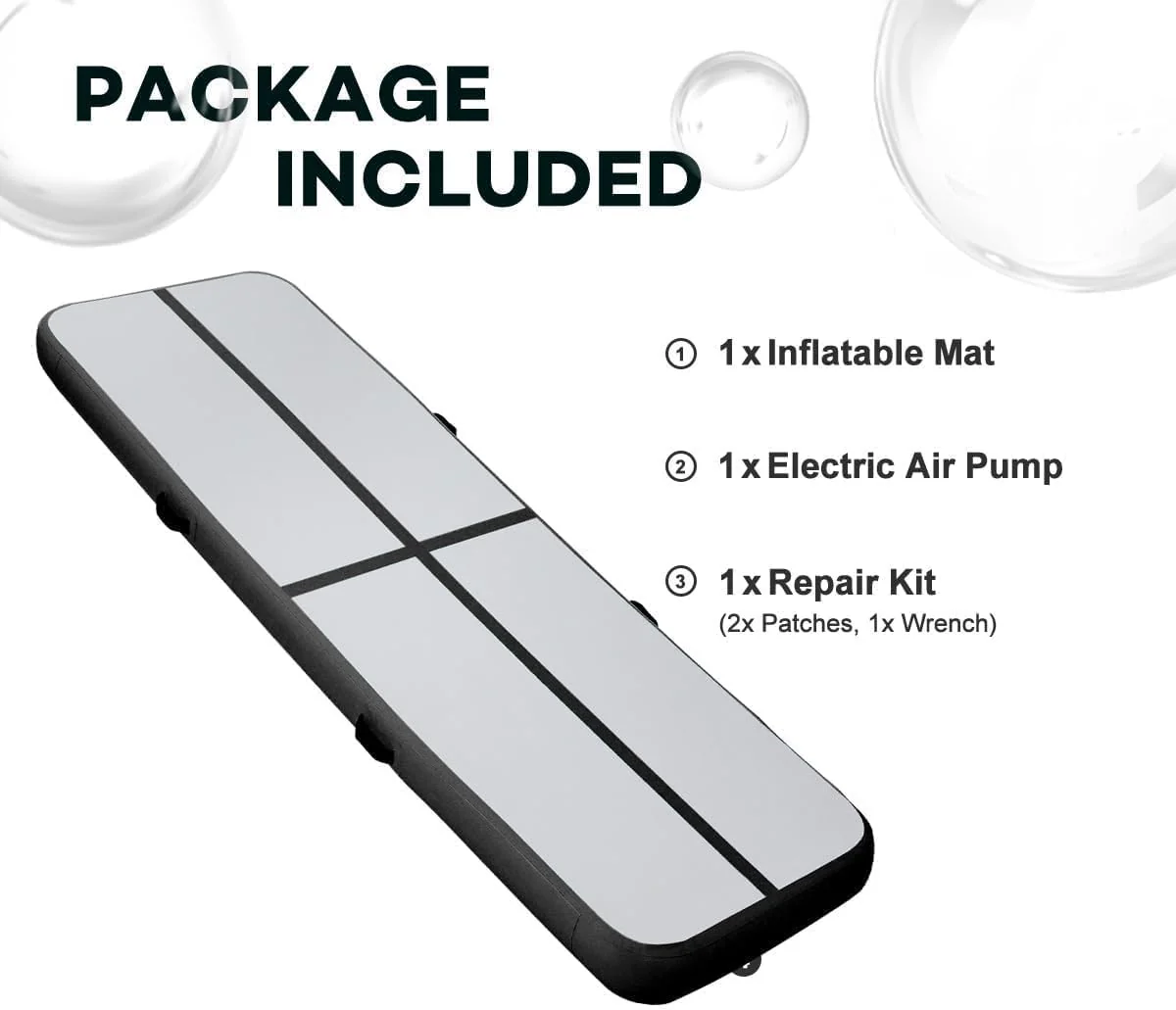 KIKILIVE 10/20CM Hoch Gymnastikmatte Tumbling Matte, 2/3/4/5/6M Aufblasbar Gymnastik Track Matte Air - Image 3