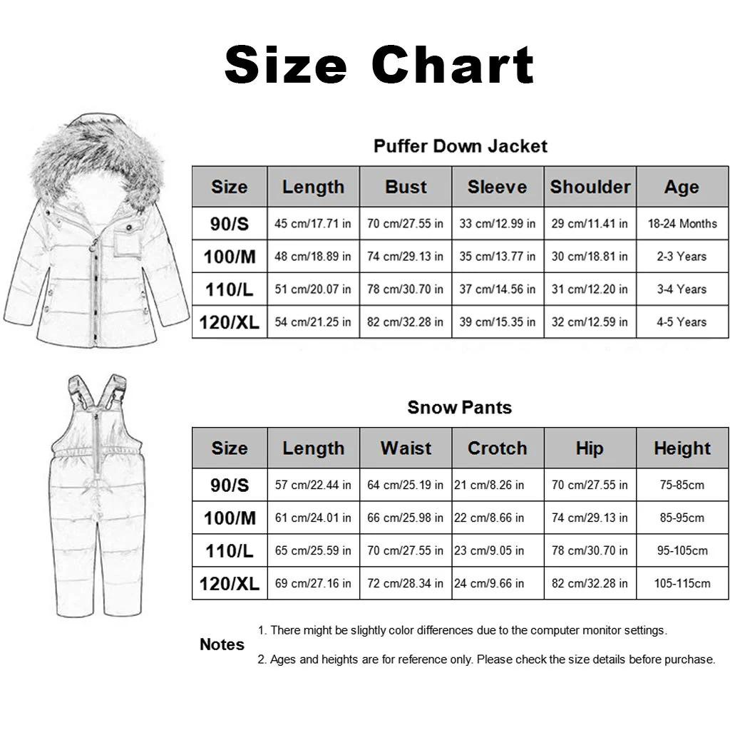 Kinder Bekleidungsset Junge Mädchen Süss Schneeanzug mit Kaputze Daunenjacke + Skihose 2tlg Verdickt - Image 8