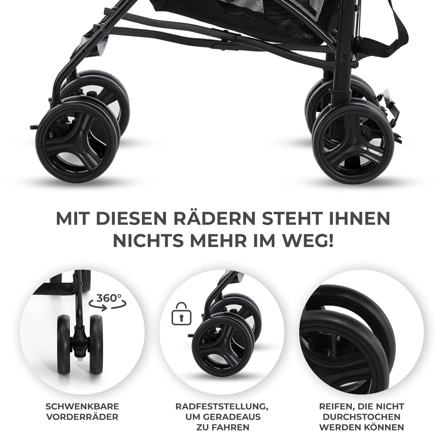 Kinderkraft TIK Kinderwagen, Liegebuggy, Sportwagen, Leicht - 6,5kg, Drehbare Vorderräder, Verstellb - Image 5