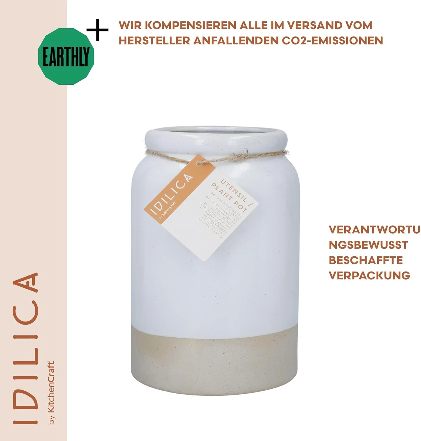 KitchenCraft IDUTENSIL Küchenutensilienhalter, Keramik, cremefarben, Utensilienhalter - Image 7