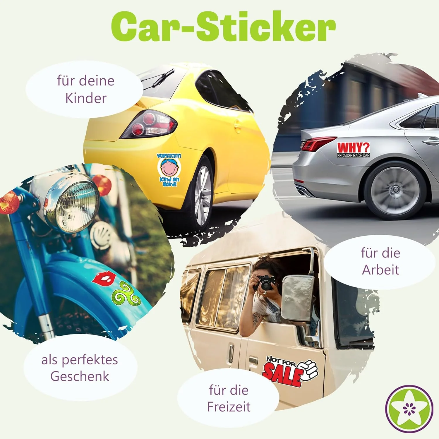 Kiwistar - Autoaufkleber - Peace Aufkleber - für Auto, Laptop, Fahrrad, LKW, Motorrad Aufkleber mehr - Image 3