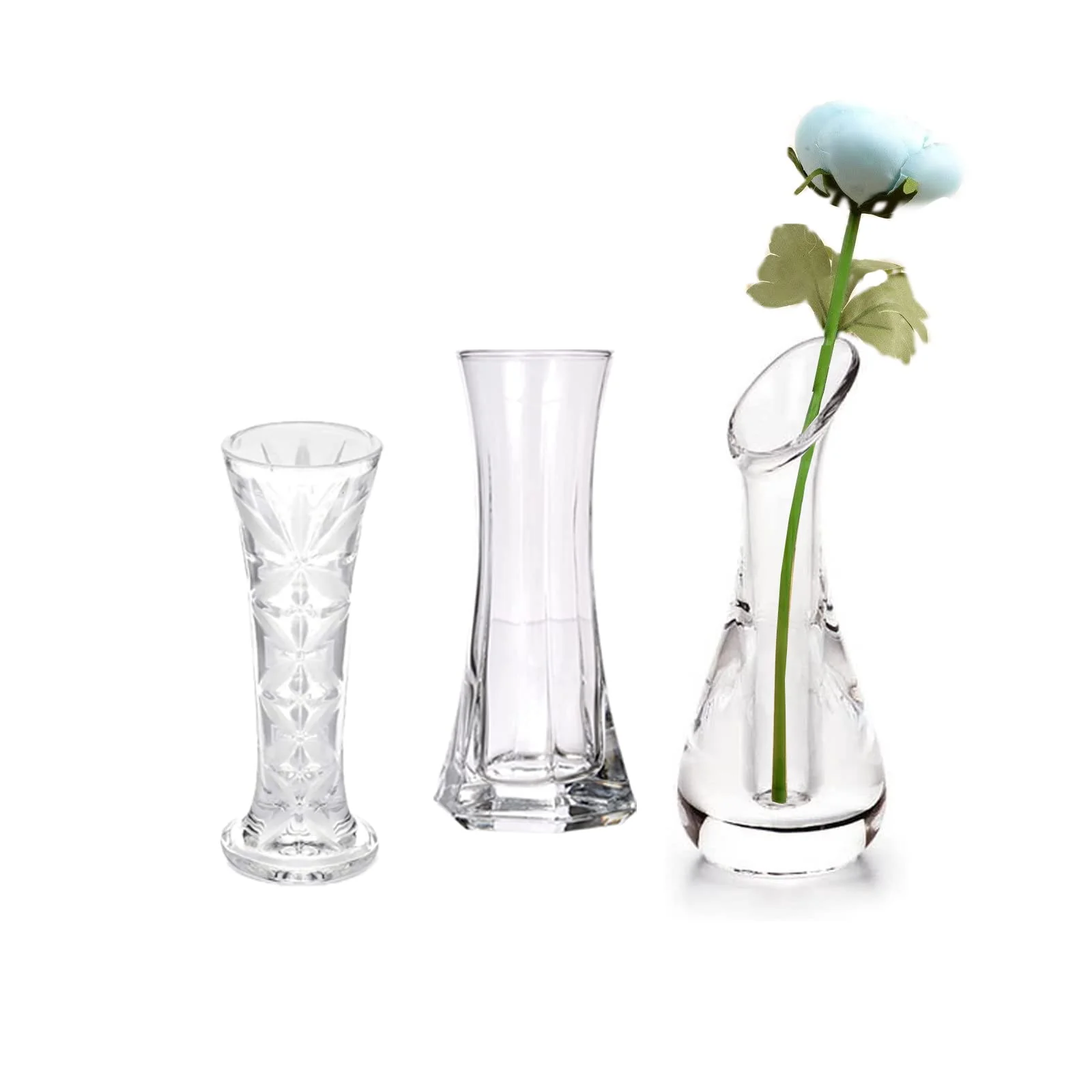 Innjoii Klarer Kunststoff Knospen Vase Acryl Vase 3 Stück/Set Moderne Einzelne Rose Flasche kleine V