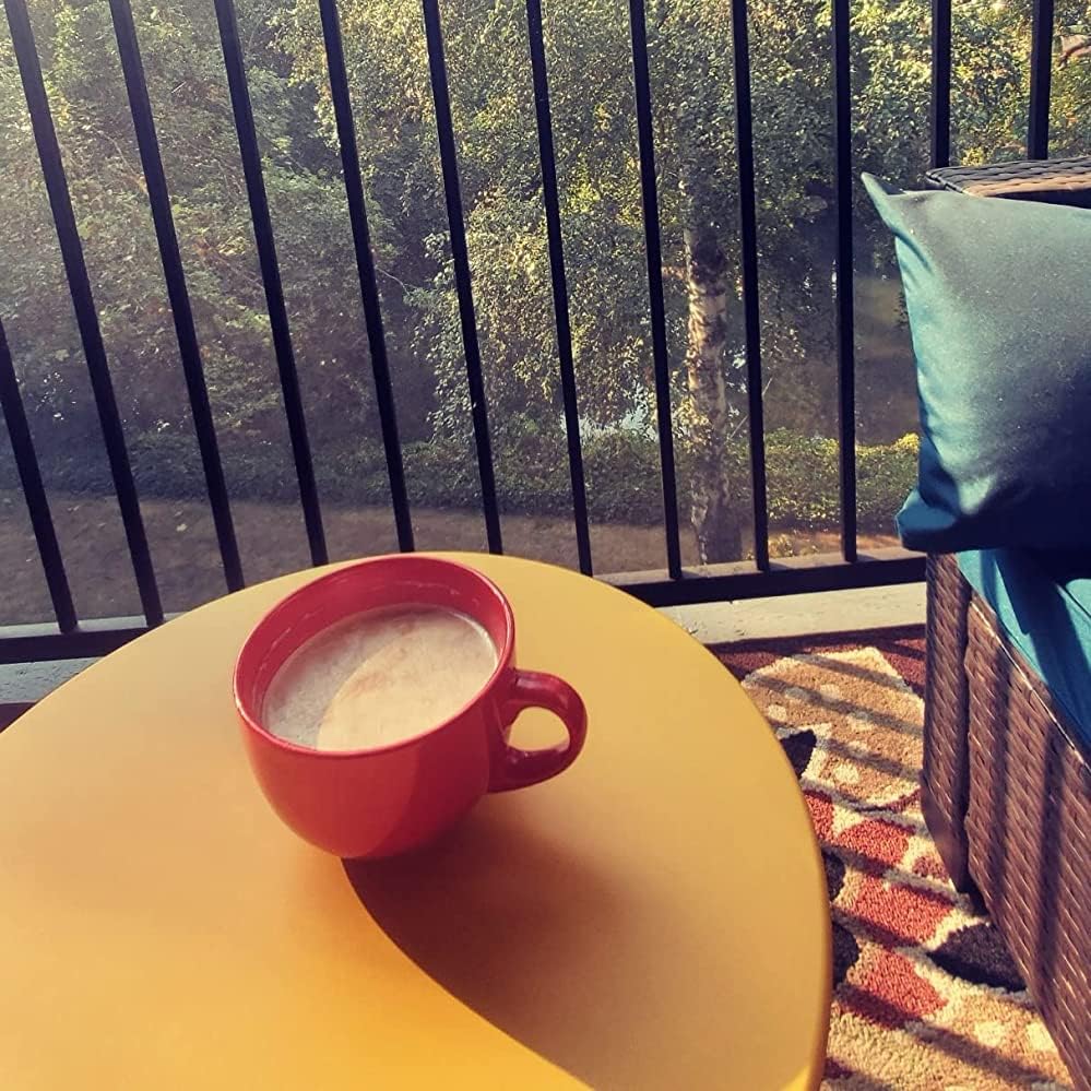 Kleiner Beistelltisch Metall, Garten Beistelltisch Rund, Couchtish & Kaffeetisch mit Verstellbarer T - Image 8