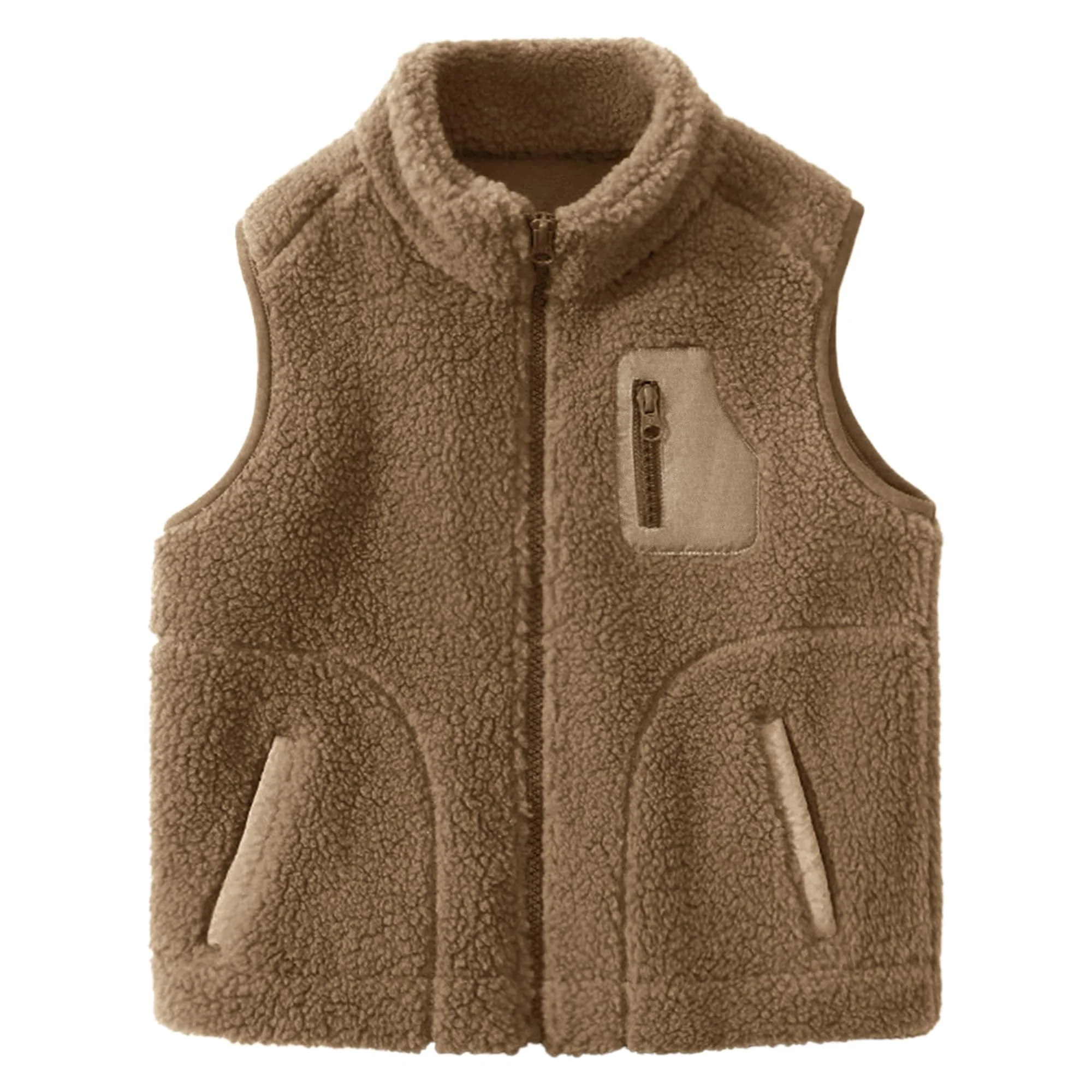 Kleinkind Kinder Polarfleece Weste Verdicken Kinder Stehkragen Reissverschluss Ärmellose Jacke Elter