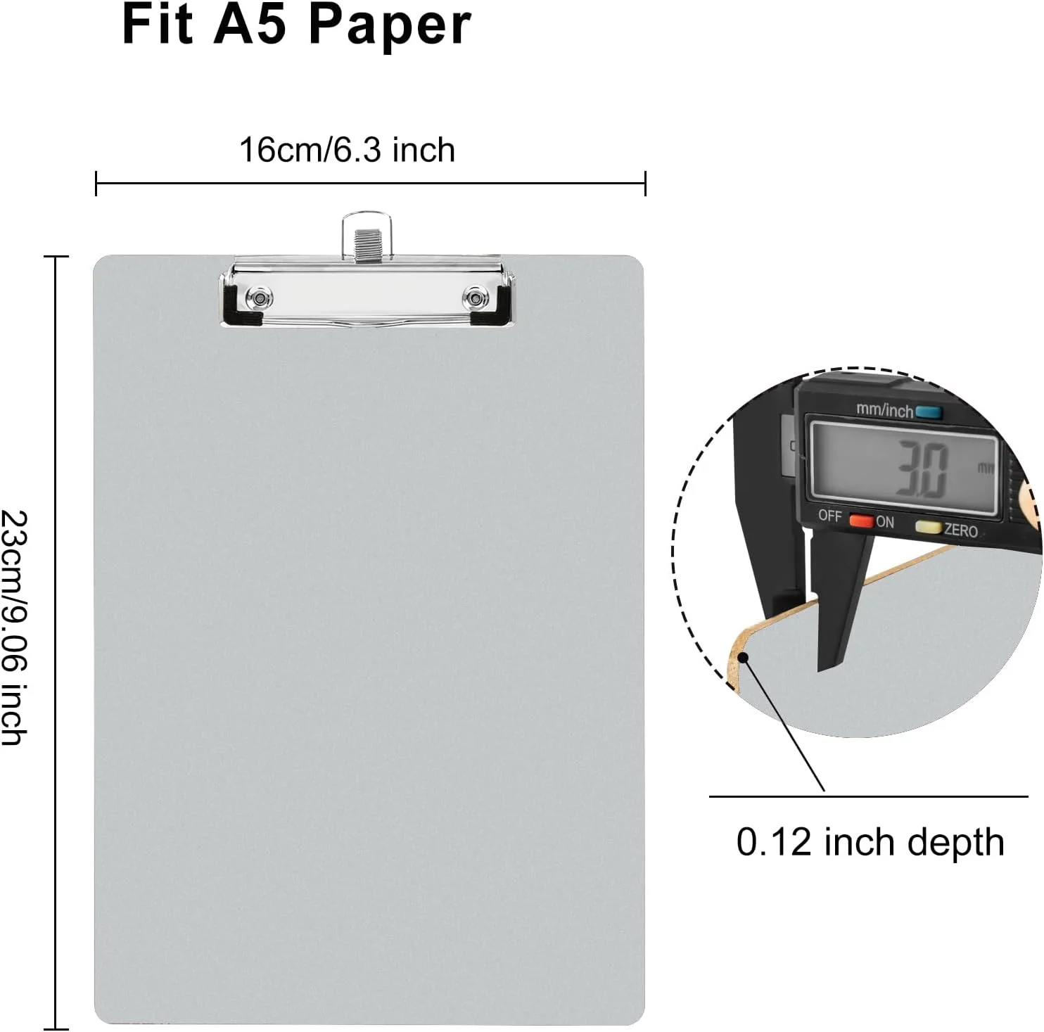 Klemmbrett Holz A5 mit Stifthalter,Schreibbrett aus Holz,Klemmbretter,Clipboard,10 Stück (Grau) A5 G - Image 3