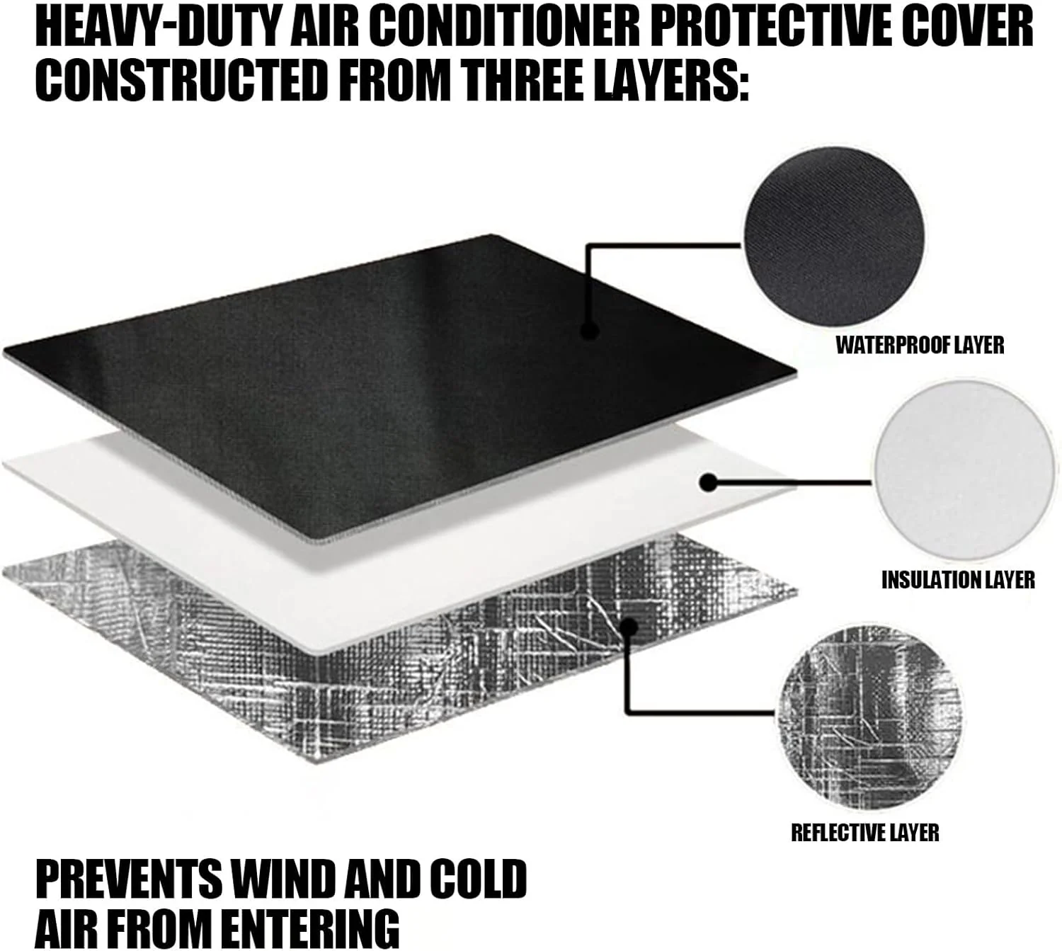 Klimaanlagen-Abdeckung Für Aussengeräte Winter | Outdoor AC Abdeckung Wasserdicht - mit verstellbare - Image 5