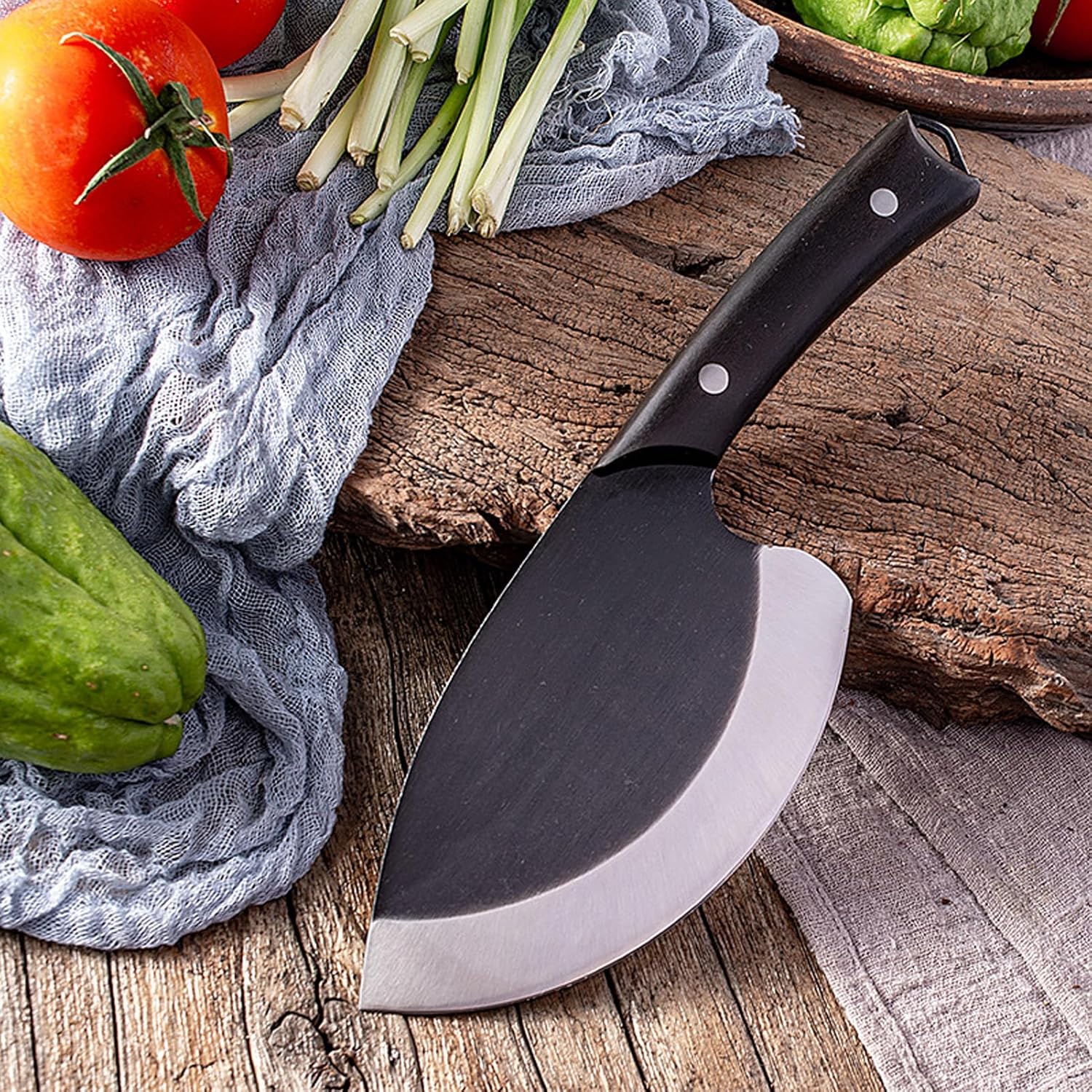 Kochmesser japanische Handgefertigtes geschmiedetes Outdoor Kochmesser hoher Kohlenstoffstahl Fischm - Image 3