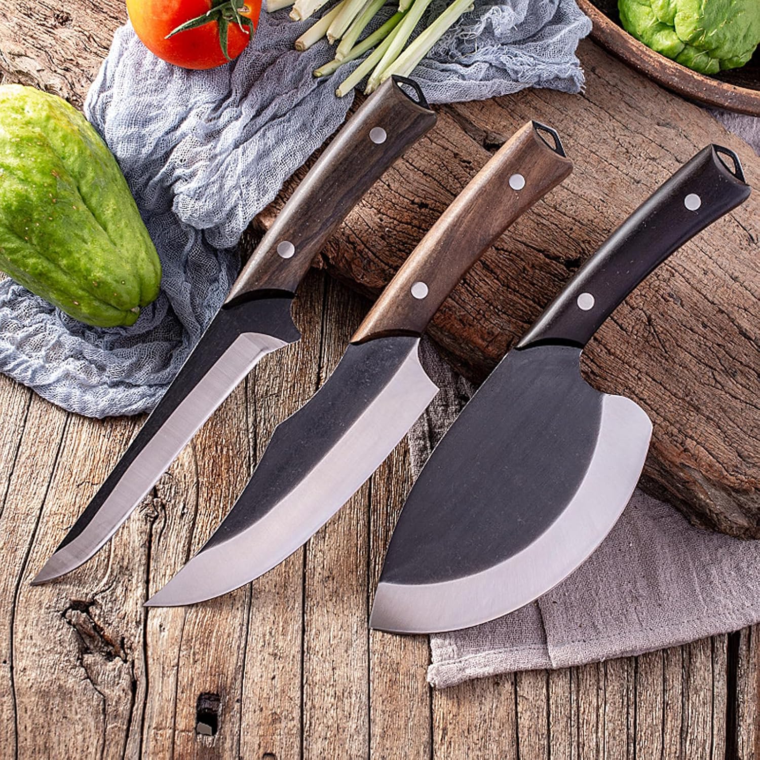 Kochmesser japanische Handgefertigtes geschmiedetes Outdoor Kochmesser hoher Kohlenstoffstahl Fischm - Image 6