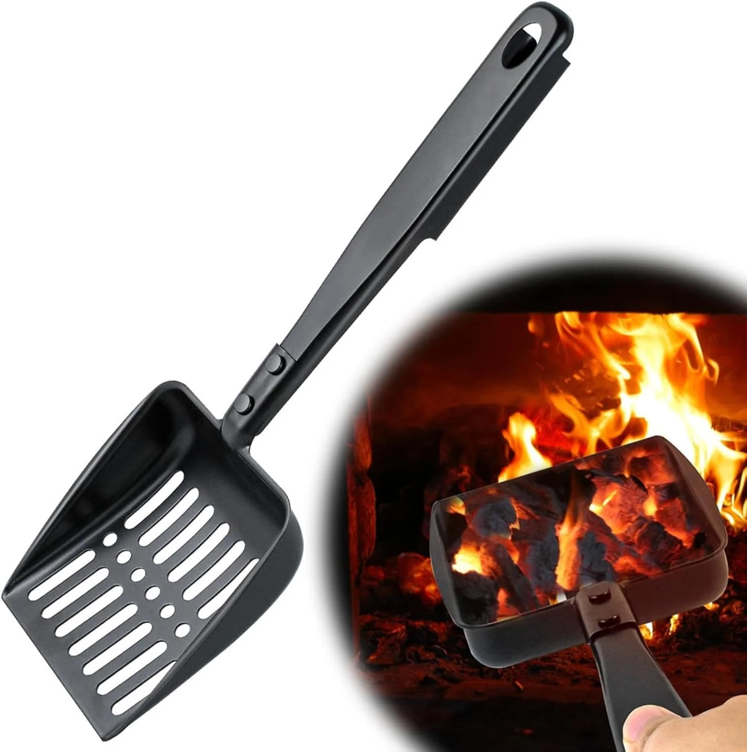 Kohlenschaufel Hohler Kaminschaufel Aus Eisen Metall Kamin Aschenschaufel Hitzebeständige Ofenschauf - Image 7