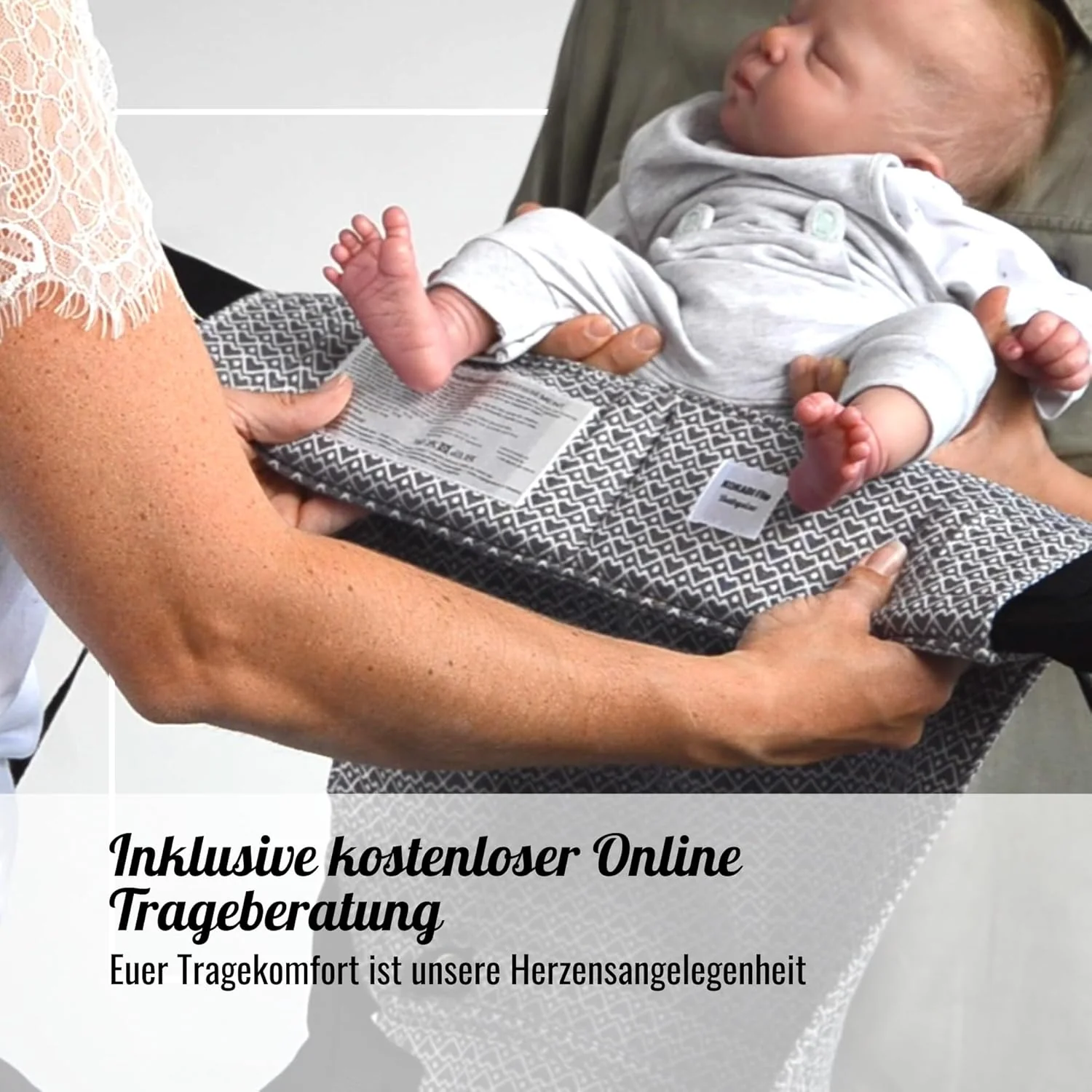 KOKADI Babytrage TaiTai - sichere Tragehilfe für Neugeborene ab Geburt bis 15kg - 3 Tragepositionen - Image 7