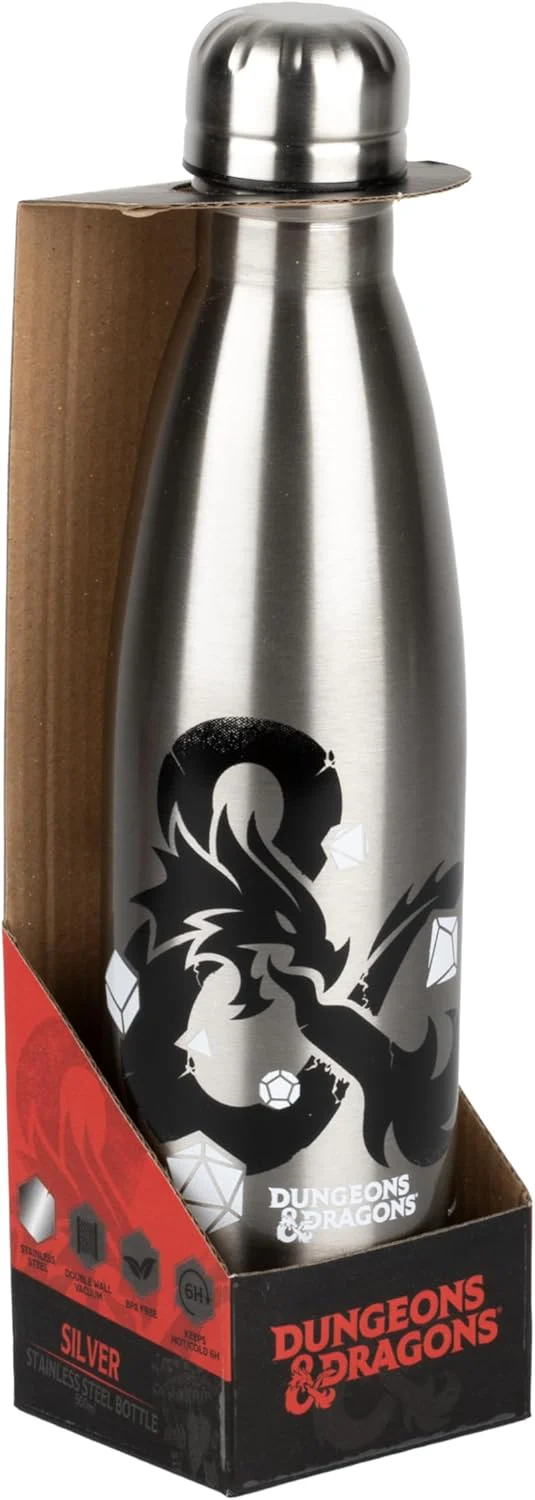 Konix Dungeons & Dragons Isolierflasche - Edelstahl - 500 ml - Logo-Motiv - Silber Dungeons & Dragon - Image 5