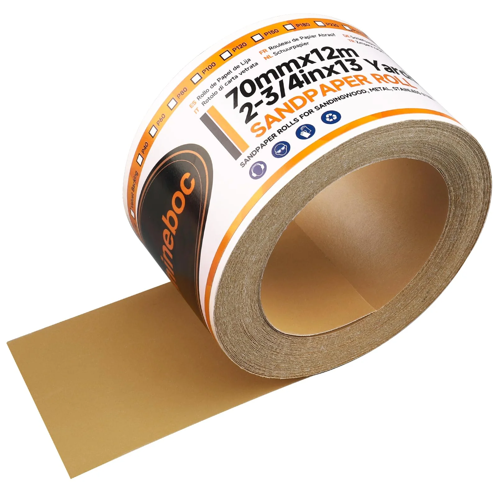 Körnung 800 Netz Schleifpapier Rolle Klett, 70 mm x 12 m, Kollokation mit 70mm Breites Handschleifer