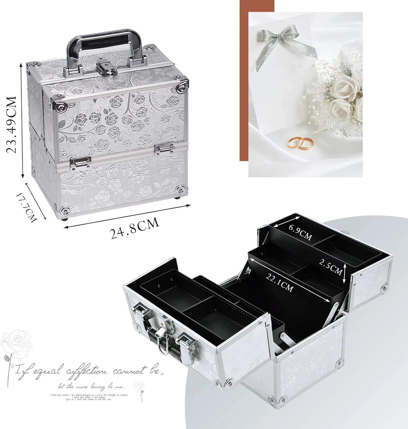Kosmetikkoffer Schminkkoffer Leer Make up Koffer Alu Beauty Case Tragbarer Nagelkoffer Kosmetik Box - Image 5