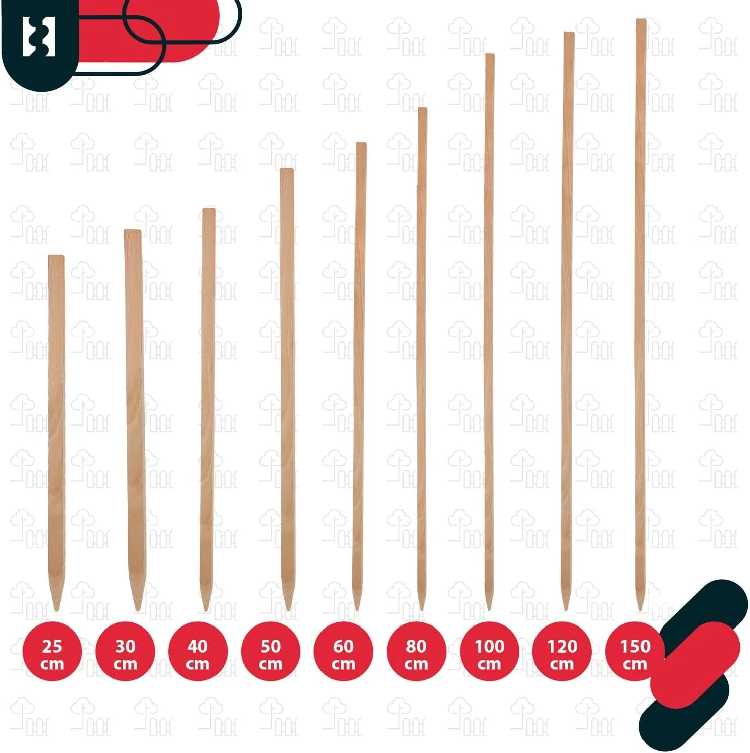 KOTARBAU® 20er Set Tomatenstäbe Pflanzstäbe 150 cm Zaunpfahl Holzpfosten Holzpflock angespitzt Pflan - Image 6