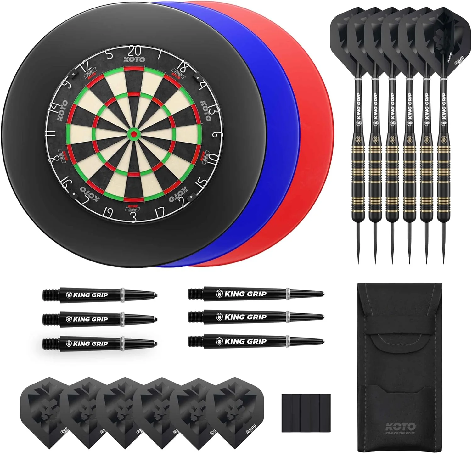 KOTO - King Pro Surround Dartset Schwarz, 3 Barrels, 2 Sets Flights, 2 Sets Shafts (short & medium), - Image 7