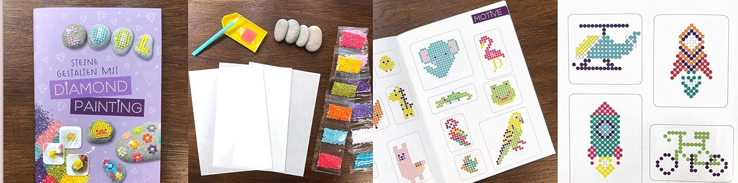 Kreativ-Set Steine gestalten mit Diamond Painting: Anleitung, Werkzeuge und Material für Steine mit - Image 6