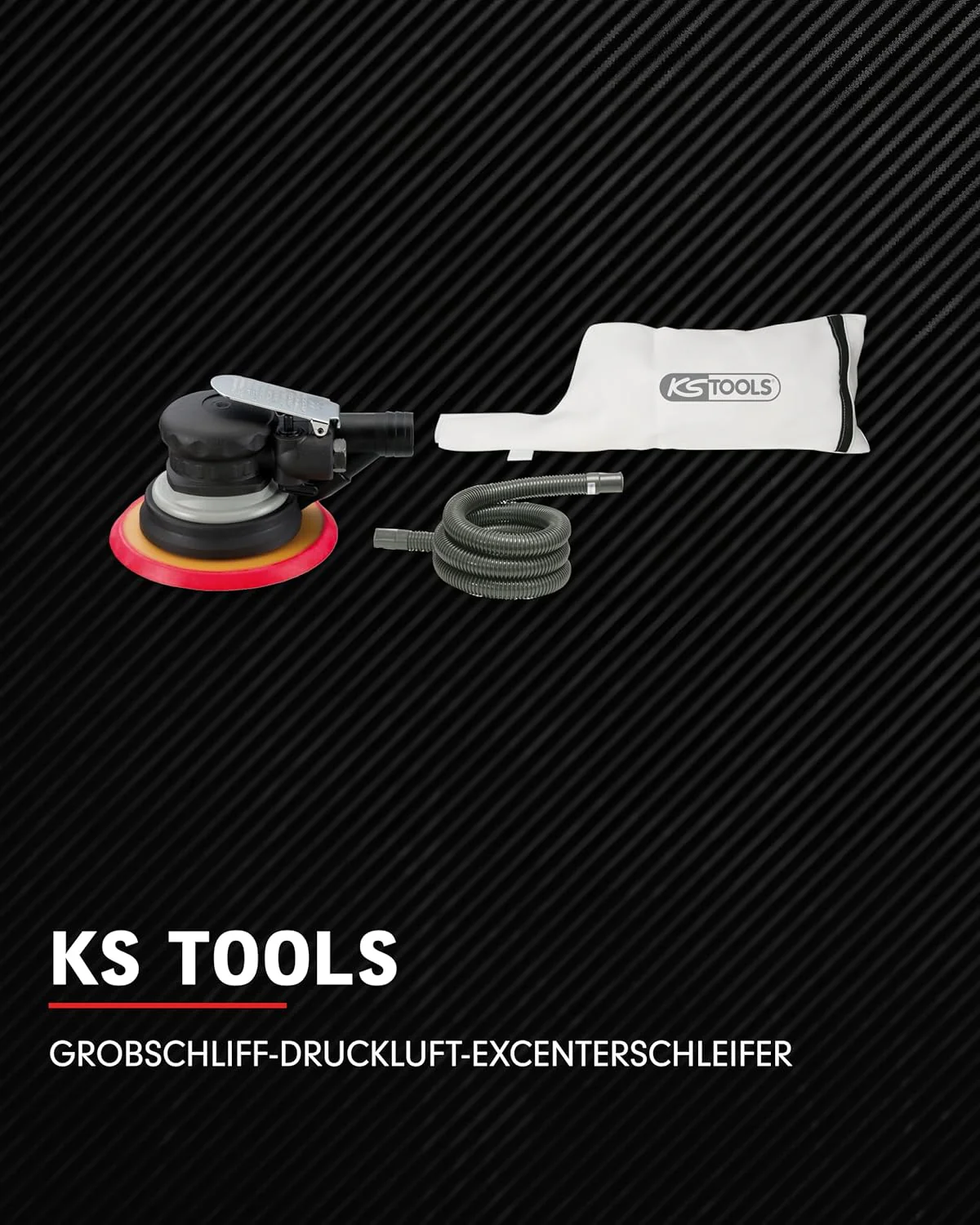 KS Tools Druckluft Exzenterschleifer Grobschliff 515.3066 I Druckluftschleifer mit 6fach-Lochung im - Image 2