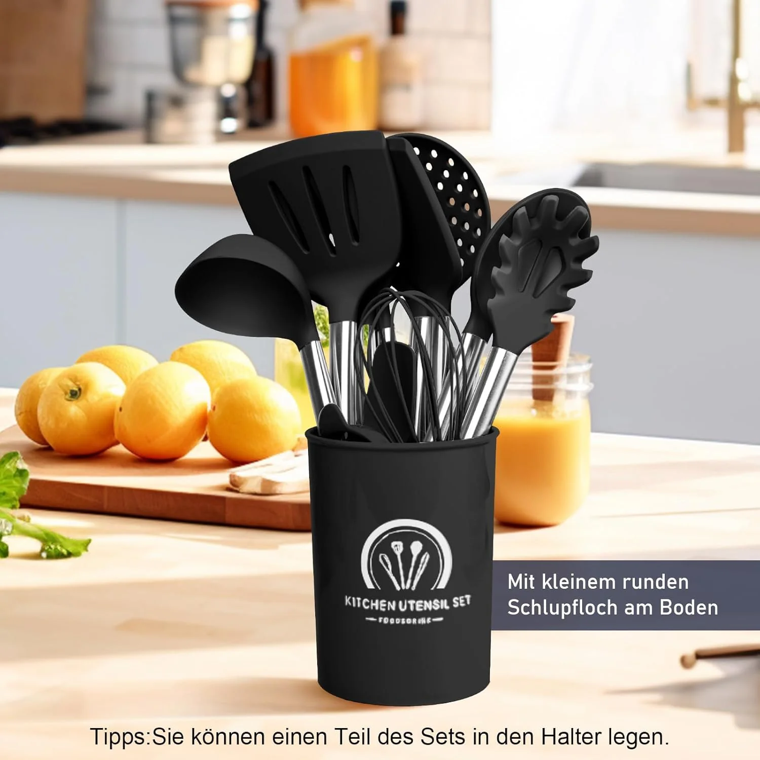 Küchenhelfer Set 45-teilig Küchenutensilien Set Silikon, Spülmaschinenfest mit Utensilienhalter, Hit - Image 2