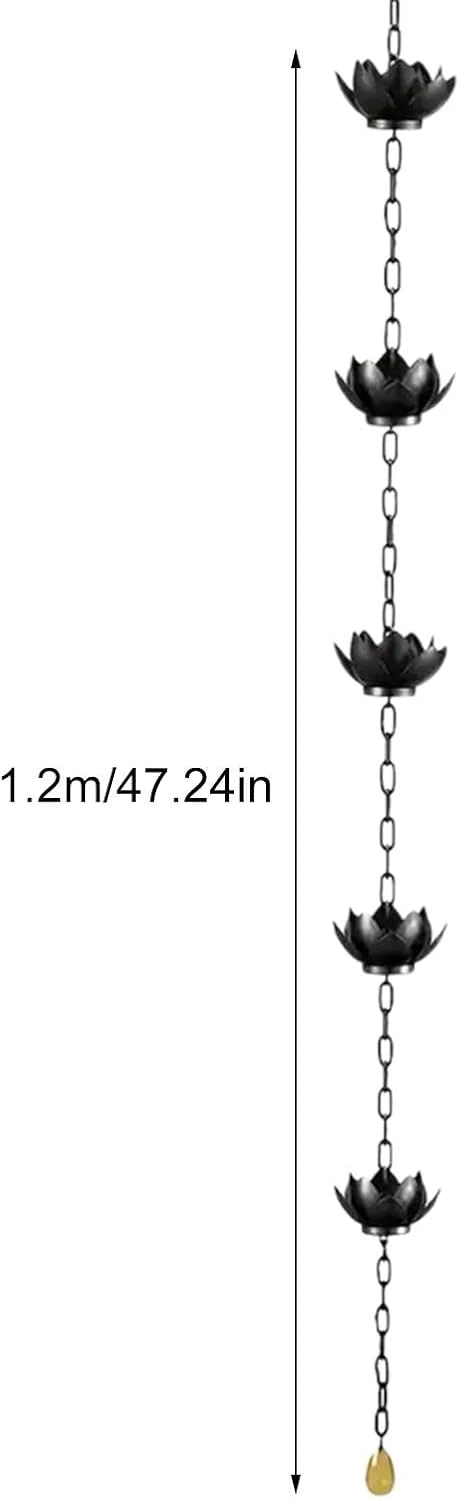 Kuehssn Regenkette Dachrinnen-Regenkette Metall Regenkette, Dachrinnenkette Regenablaufkette Hängend - Image 6