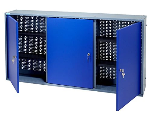 Küpper Hängeschrank 70097 ultramarinblau, 3 Türen, 4 Fachböden, 120x60x20 cm Ultramarinblau / Silber