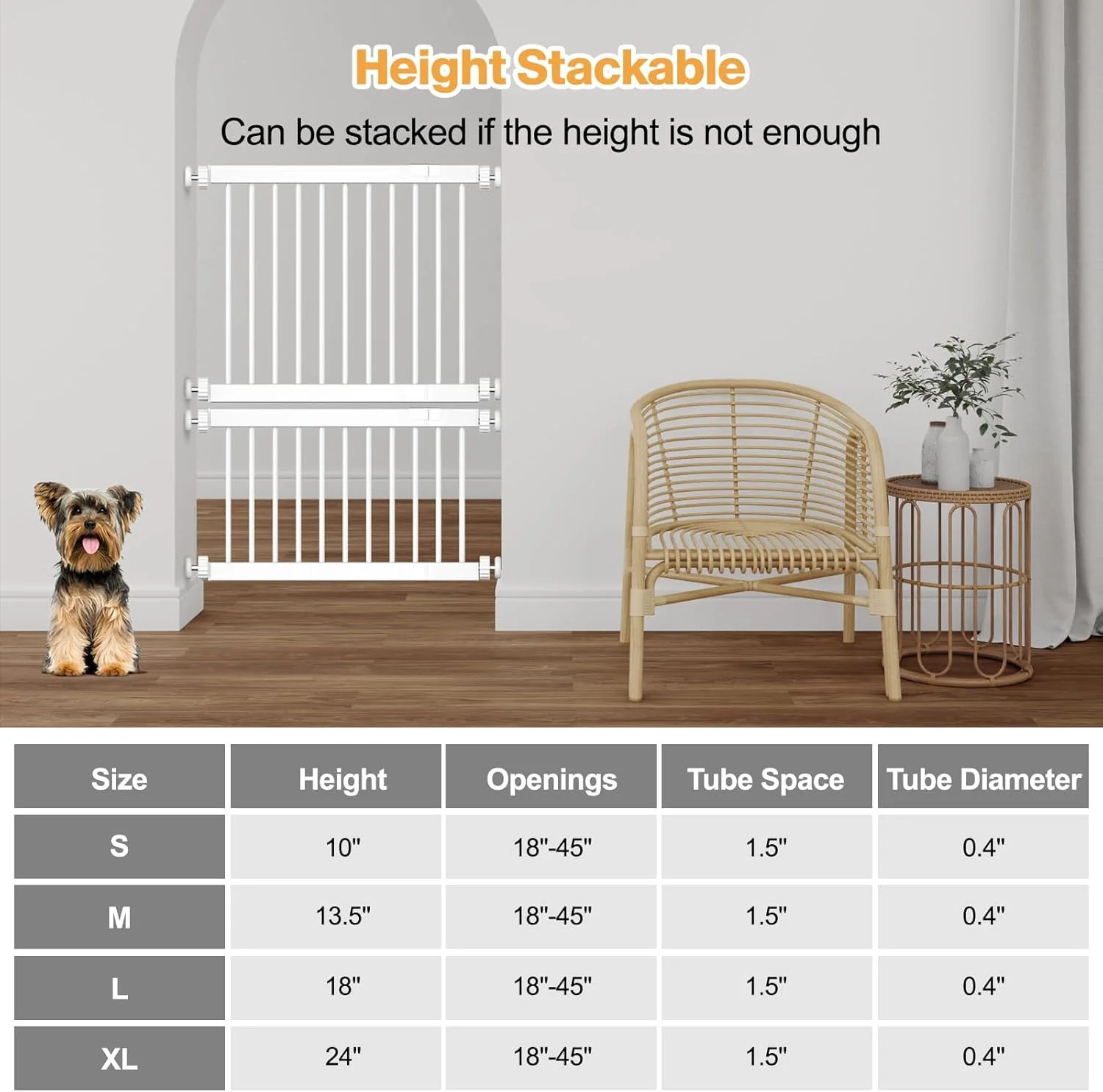 Kurzes Hundegitter, Fldofaves Extra breites 45-115cm Haustiergitter Gatter für Hunde im Innenbereich - Image 5