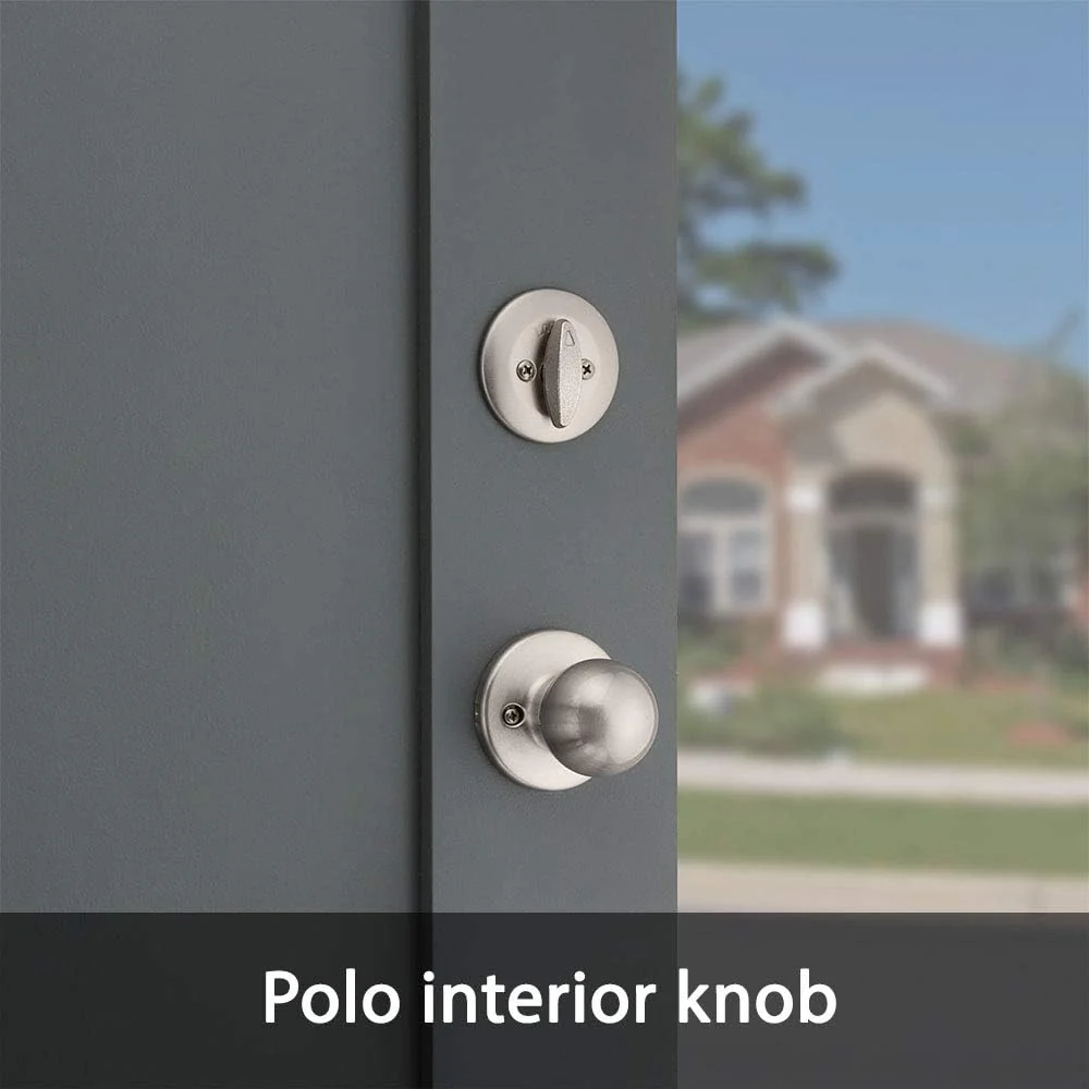 Kwikset 96870-090 Dakota Einzylinder-Griffe mit Poloknauf mit SmartKey in satiniertem Nickel (Metall - Image 4