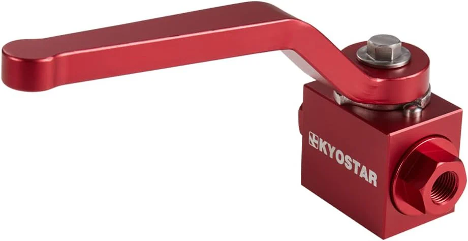KYOSTAR 1/8" NPT Bremsleitungsschloss Absperrventil Billet Aluminium Rot Rot/Ausflug, Einfarbig (Get - Image 2