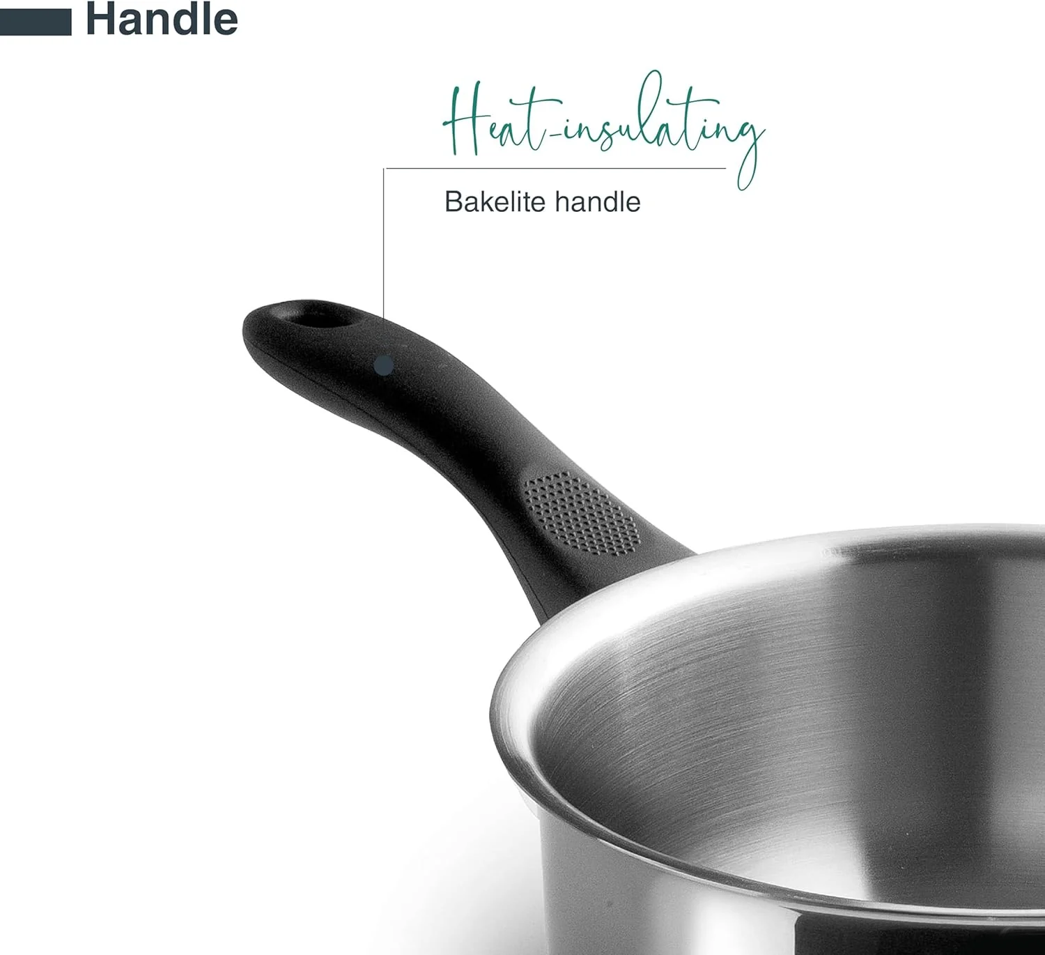 Lacor - 31218 - Garinox Gerader Topf, Edelstahl, glänzend poliert, ergonomischer Bakelitgriff, 2 Lit - Image 4