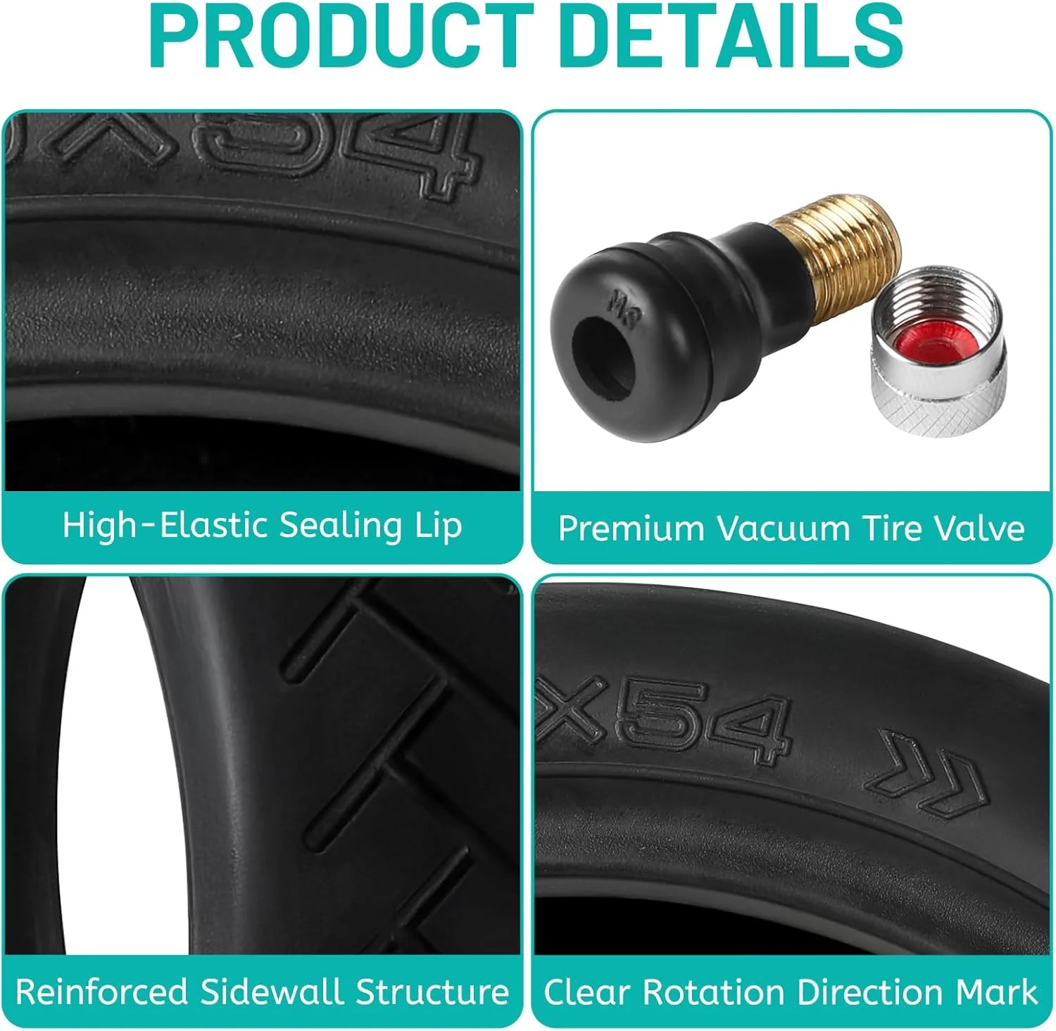 LALAGO 1 Stück Tubeless Reifen 250x54 für Xiaomi Mi4 Lite/Pro Elektroroller E-Scooter, schlauchloser - Image 6