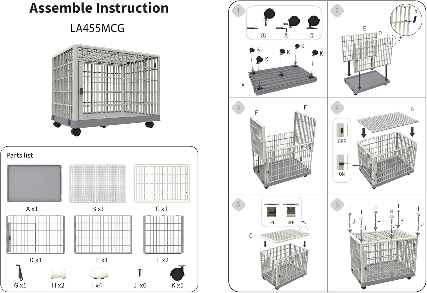 Lanco – Premium-Haustierkäfig für Hunde und Katzen. Kunststoff: widerstandsfähig und waschbar ohne K - Image 3